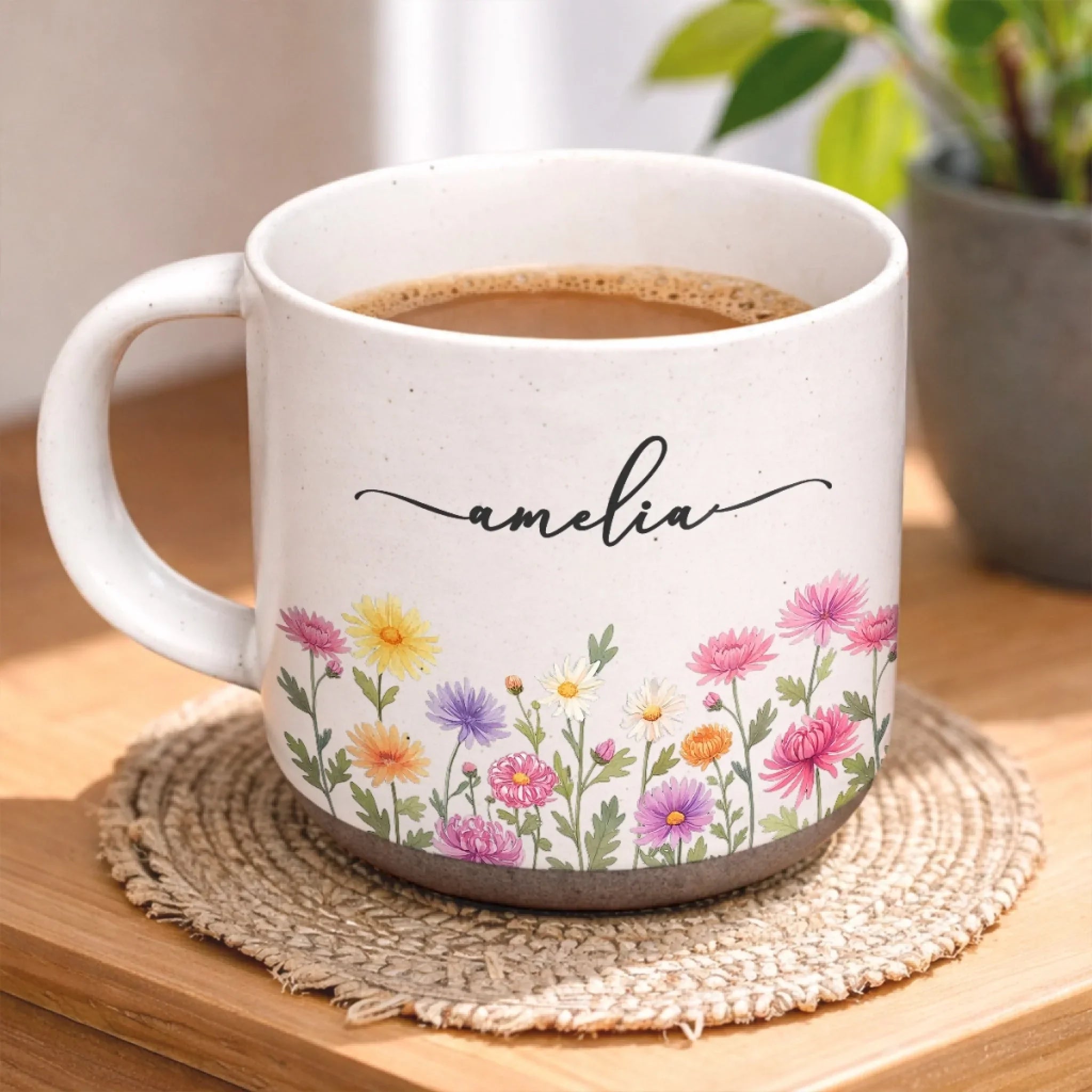 Custom Pottery Mug - Personalized Birthday Gifts For Wife, Daughter, Besties, Sisters, Granddaughter, Grandma, Mom, Yourself - Embracing My Inner Bloom