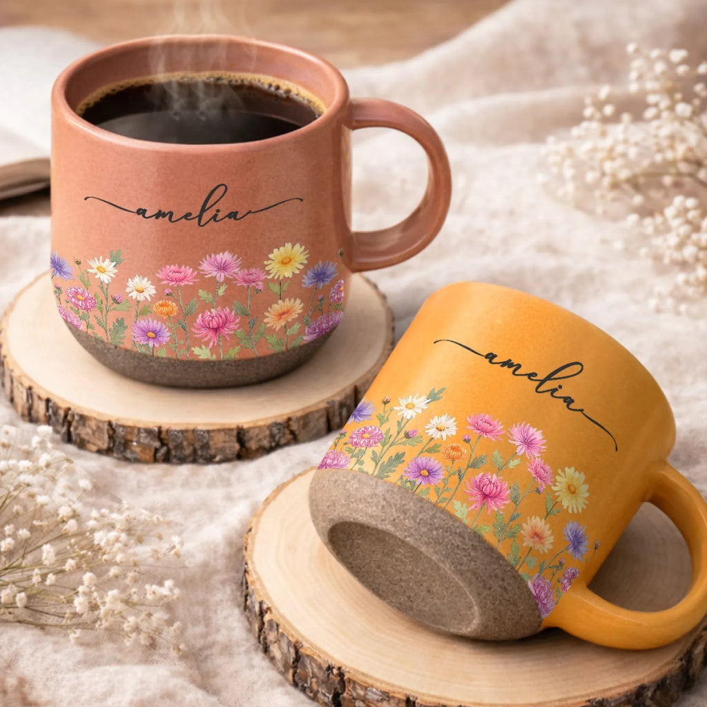 Custom Pottery Mug - Personalized Birthday Gifts For Wife, Daughter, Besties, Sisters, Granddaughter, Grandma, Mom, Yourself - Embracing My Inner Bloom