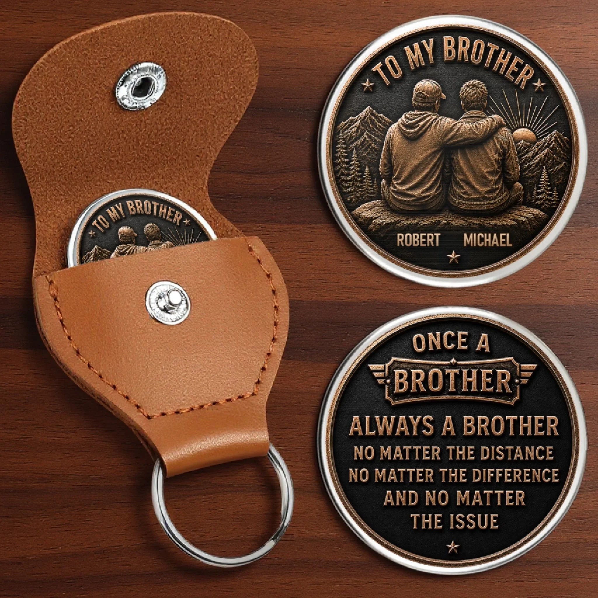 Custom Pocket Hug - Personalized Birthday Gifts For Brother - Growing Together