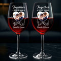 Custom Stemmed Wine Glass - Personalized Anniversary Wedding Gifts For Husband And Wife, Him And Her - Together, No Escape