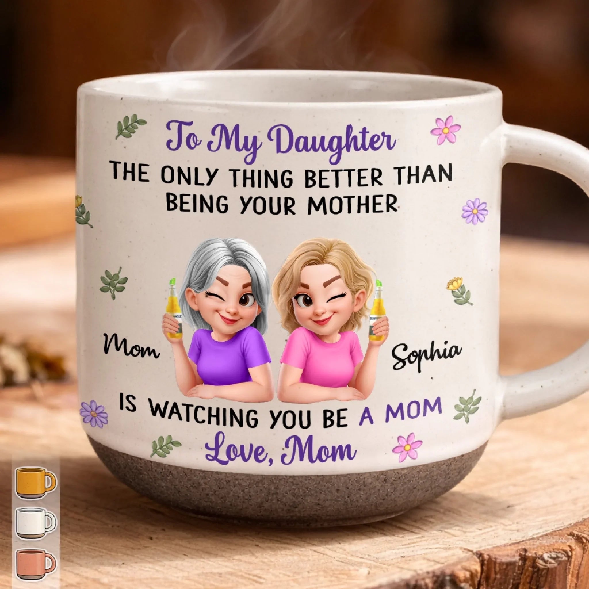 Custom Pottery Mug - Personalized Birthday Gifts For Daughter - Proud Of The Mother You Are