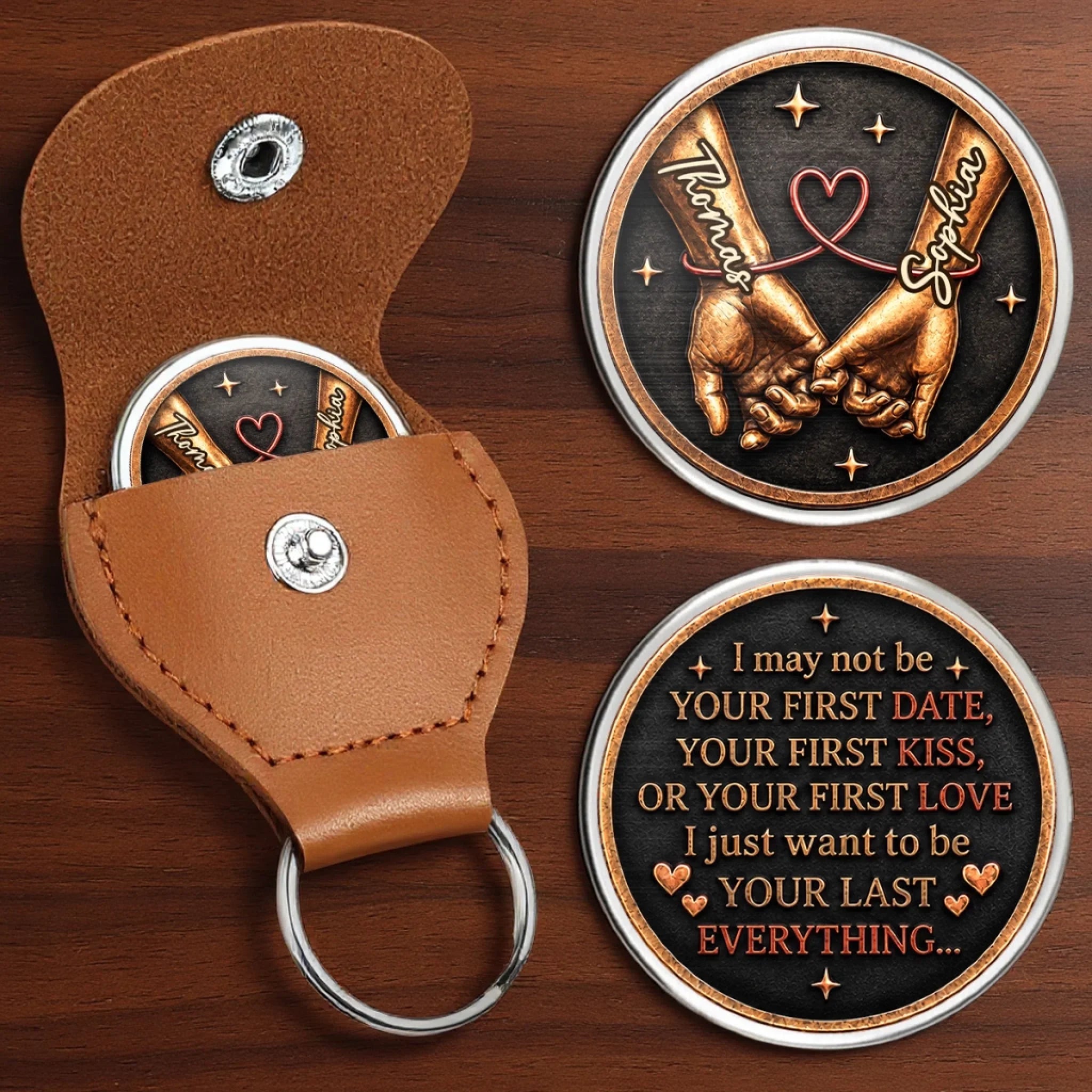 Custom Pocket Hug - Personalized Anniversary Wedding Gifts For Husband And Wife, Him And Her - To My Last Everything