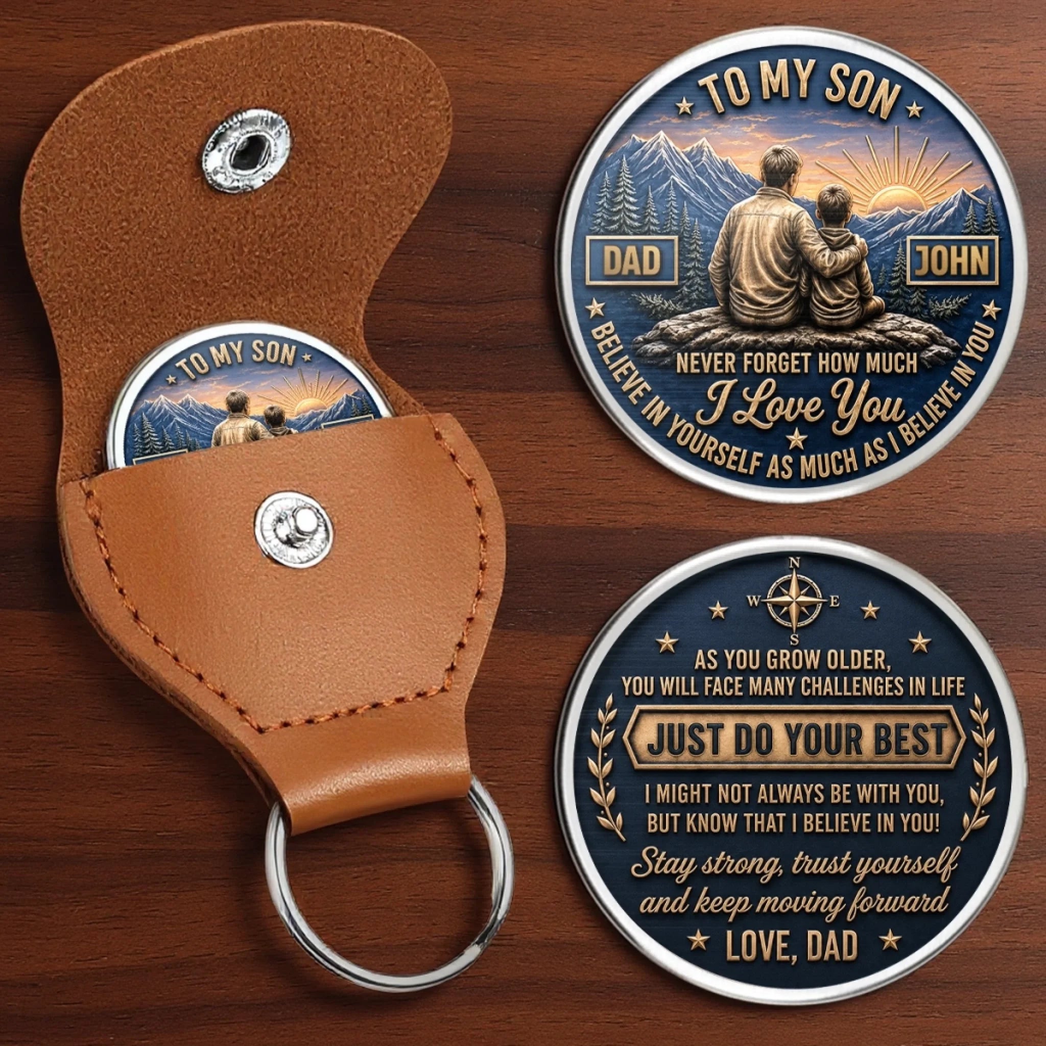 Custom Pocket Hug - Personalized Birthday Gifts For Son - Believe, Grow, Never Give Up