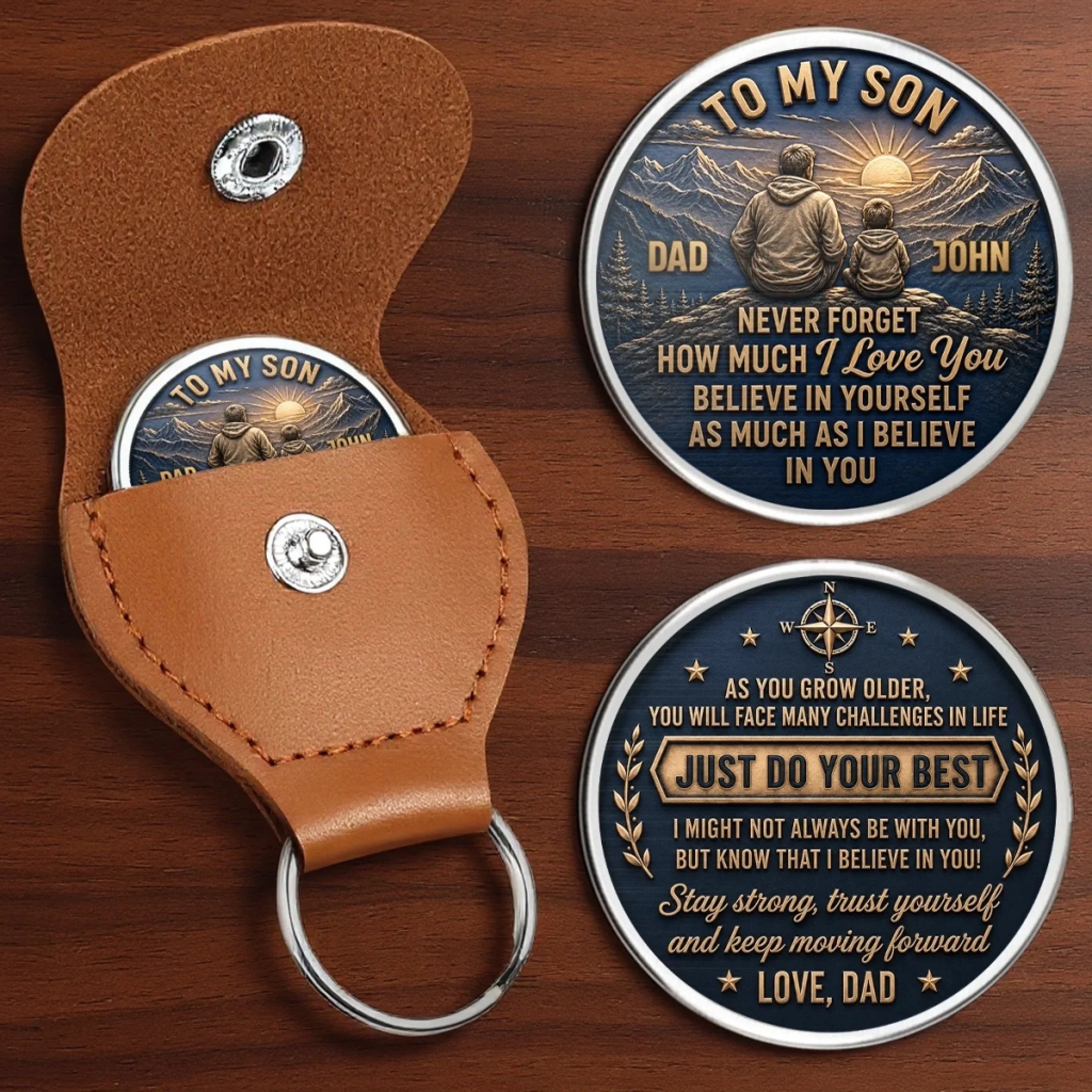 Custom Pocket Hug - Personalized Birthday Gifts For Son - Be Brave, Be Strong, Be You
