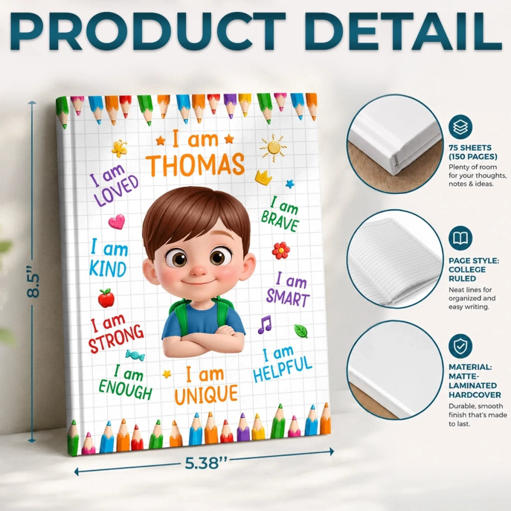 Custom Kids Hardcover Journal - Personalized Back To School Gifts For Kids - Ready To Explore