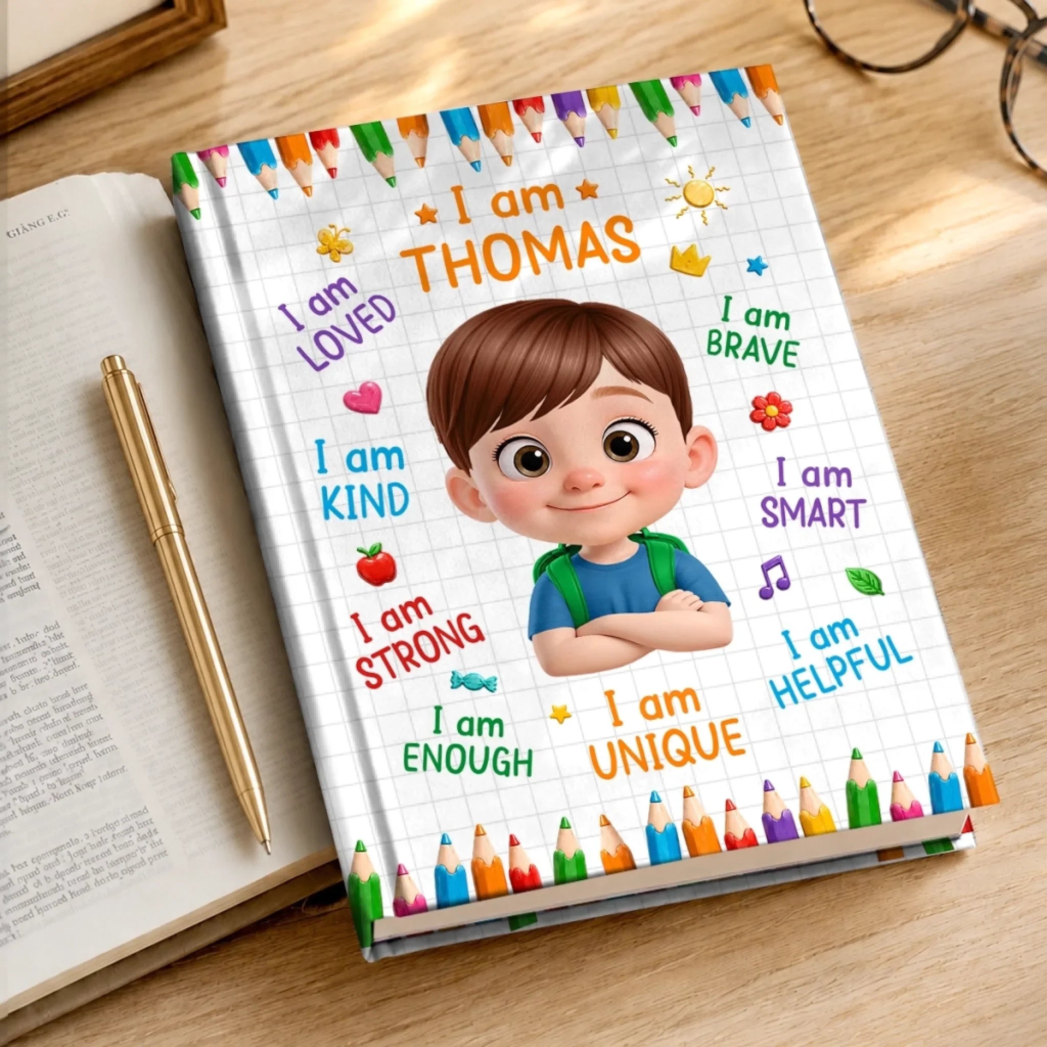 Custom Kids Hardcover Journal - Personalized Back To School Gifts For Kids - Ready To Explore