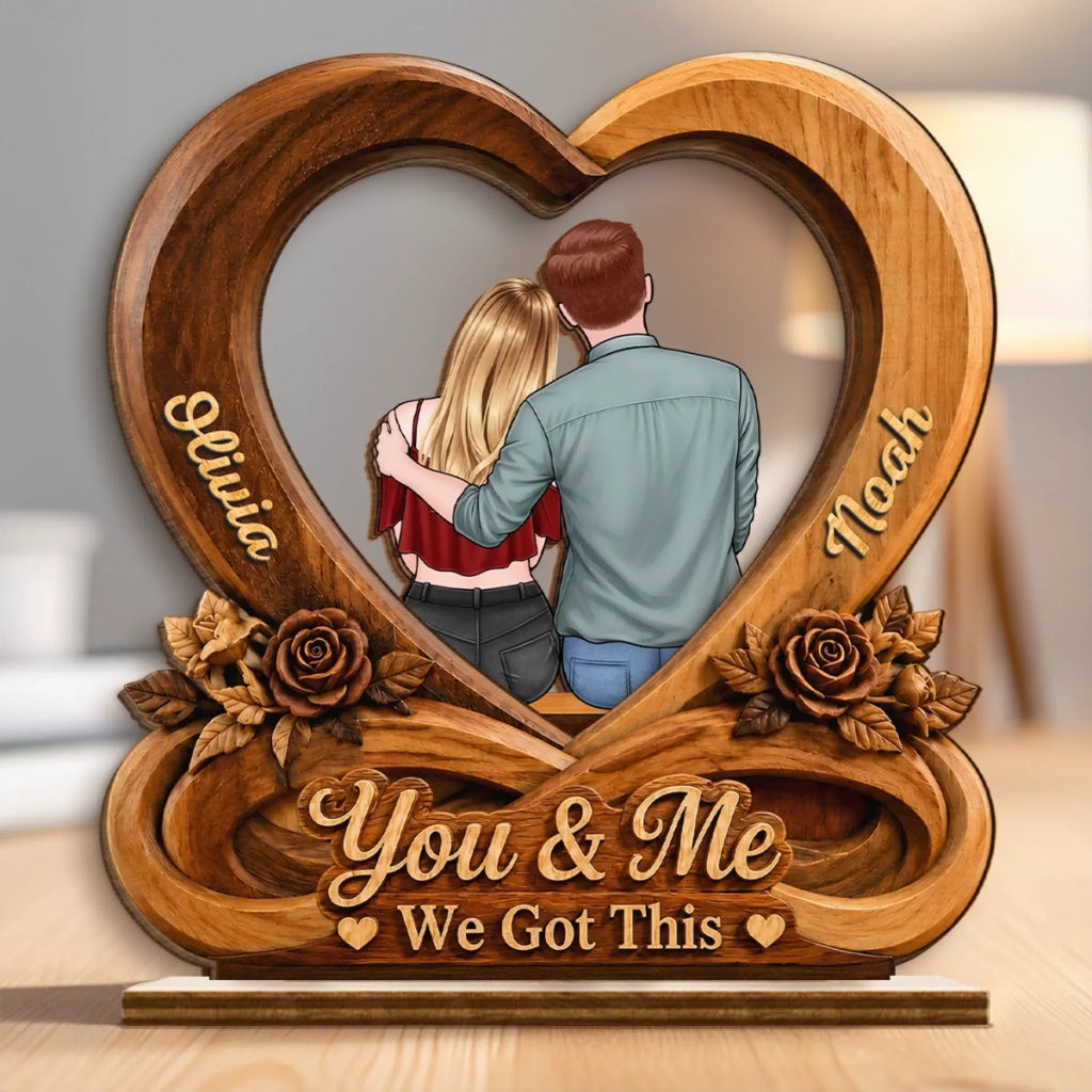 Custom 2-Layered Wooden Plaque - Personalized Anniversary Wedding Gifts For Husband And Wife, Him And Her - You & Me, Always