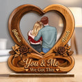 Custom 2-Layered Wooden Plaque - Personalized Anniversary Wedding Gifts For Husband And Wife, Him And Her - You & Me, Always