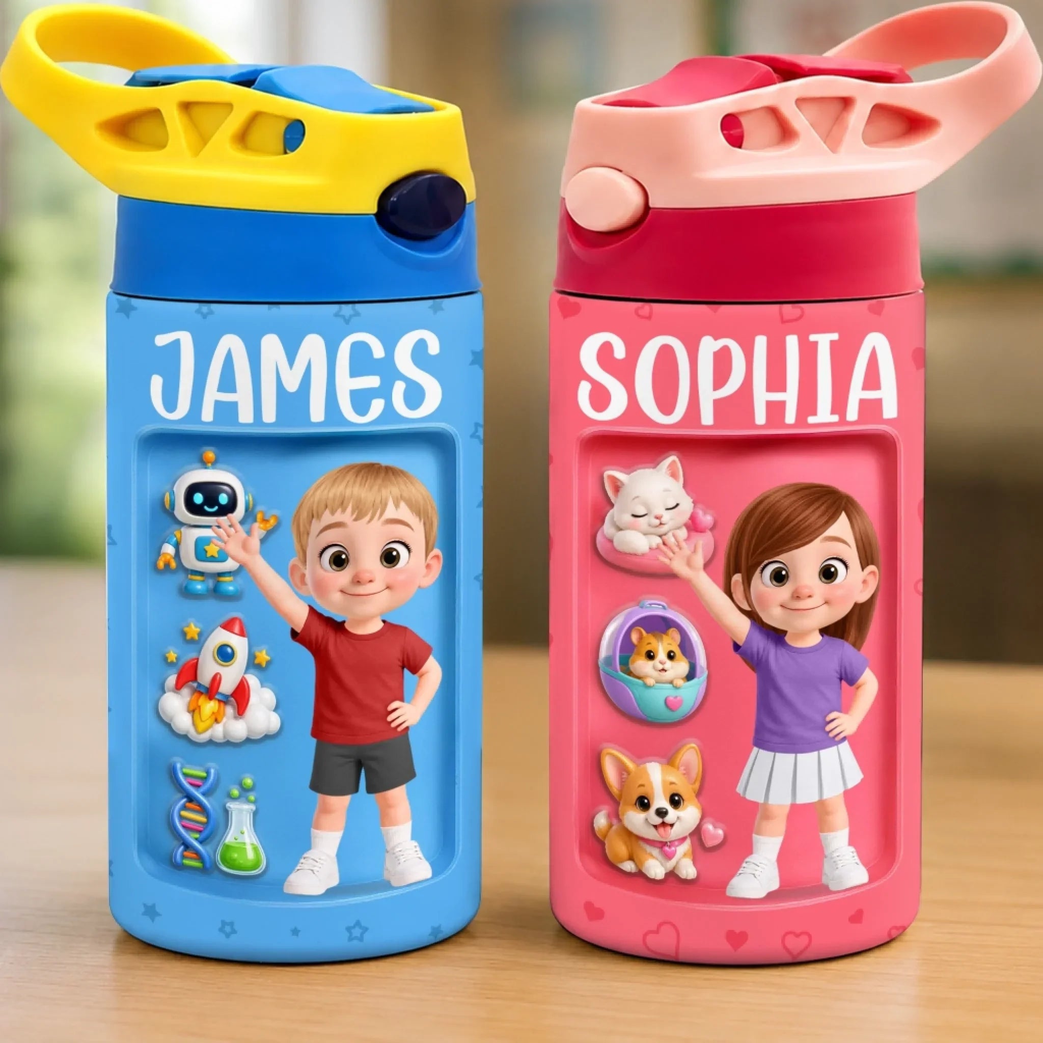 Custom Kids Insulated Water Bottle - Personalized Back To School Gifts For Kids - My Little Adventure Buddy