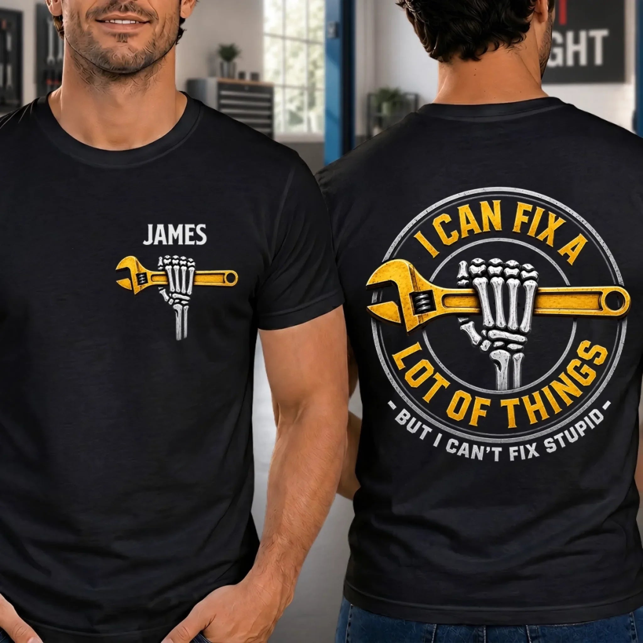 Custom Mechanic T-shirt - Personalized Birthday Gifts For Husband, Son, Grandson, Yourself - I Know Things