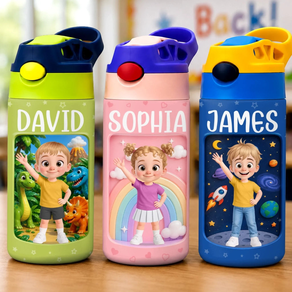 Custom Kids Insulated Water Bottle - Personalized Back To School Gifts For Kids - My Happy Little World