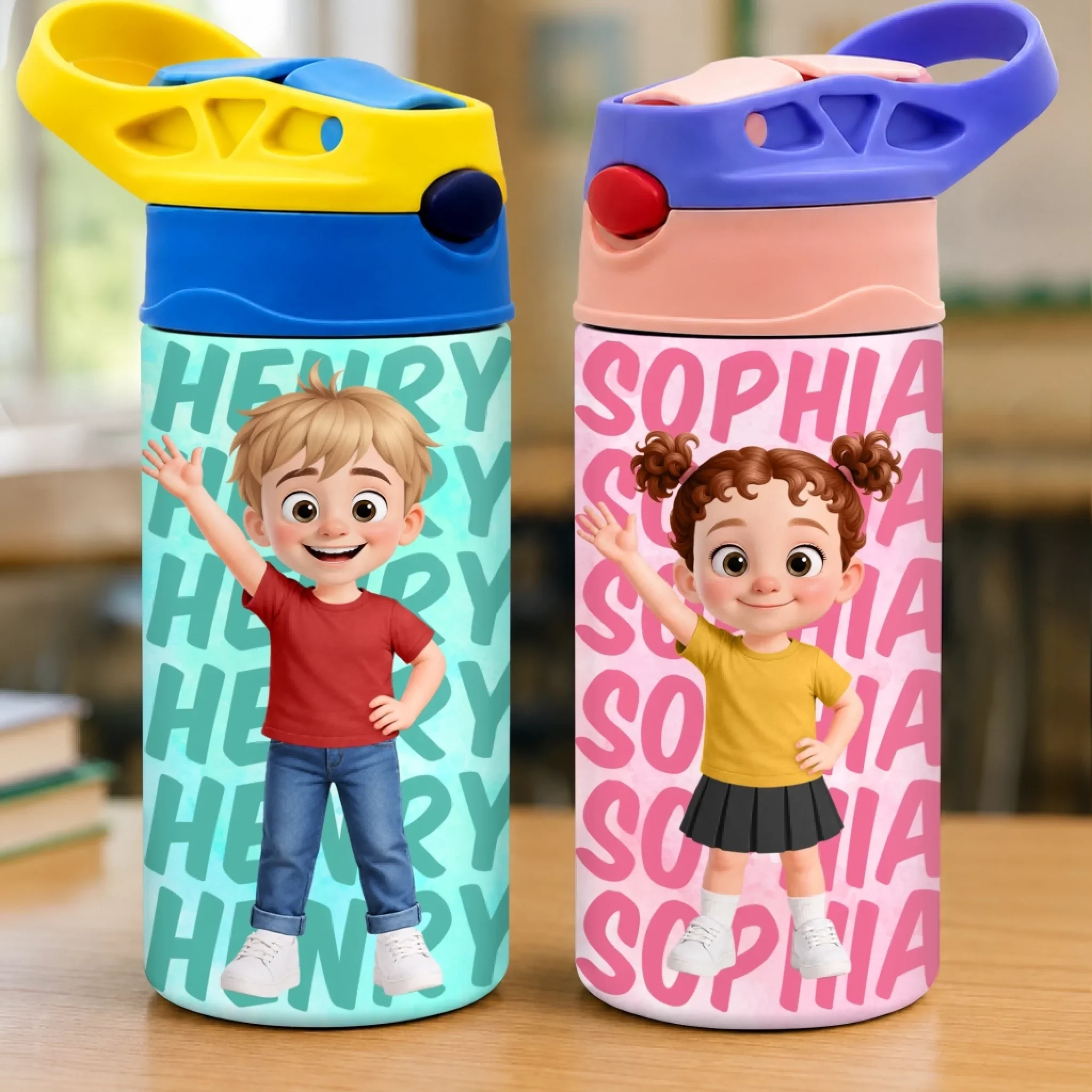 Custom Kids Insulated Water Bottle - Personalized Back To School Gifts For Kids - Ready For Adventure