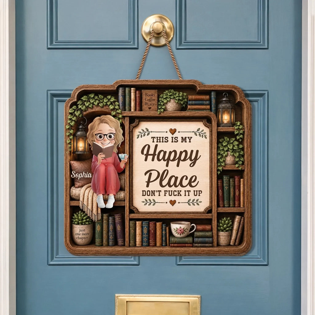 Custom Wood Sign - Personalized Bookish Gifts For Book Lovers, Bookworms, Readers - Just One More Chapter