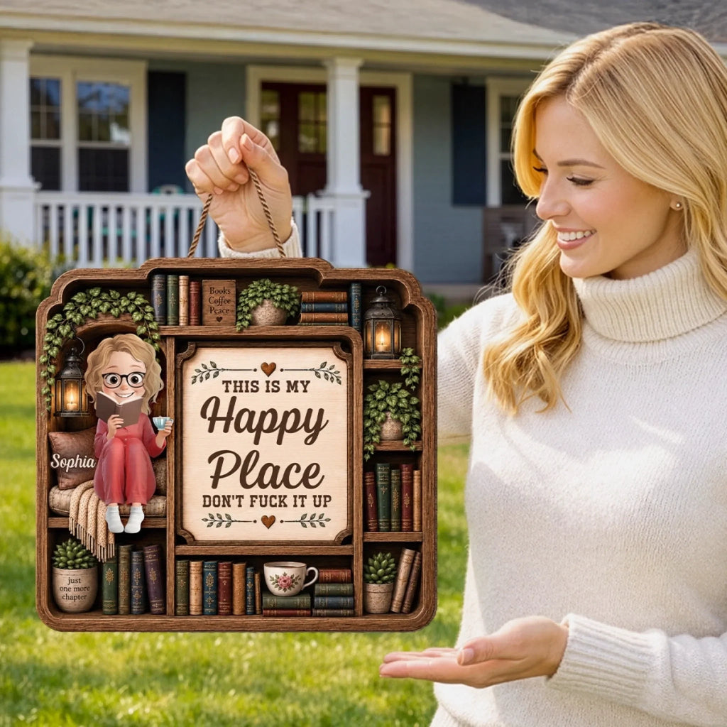 Custom Wood Sign - Personalized Bookish Gifts For Book Lovers, Bookworms, Readers - Just One More Chapter