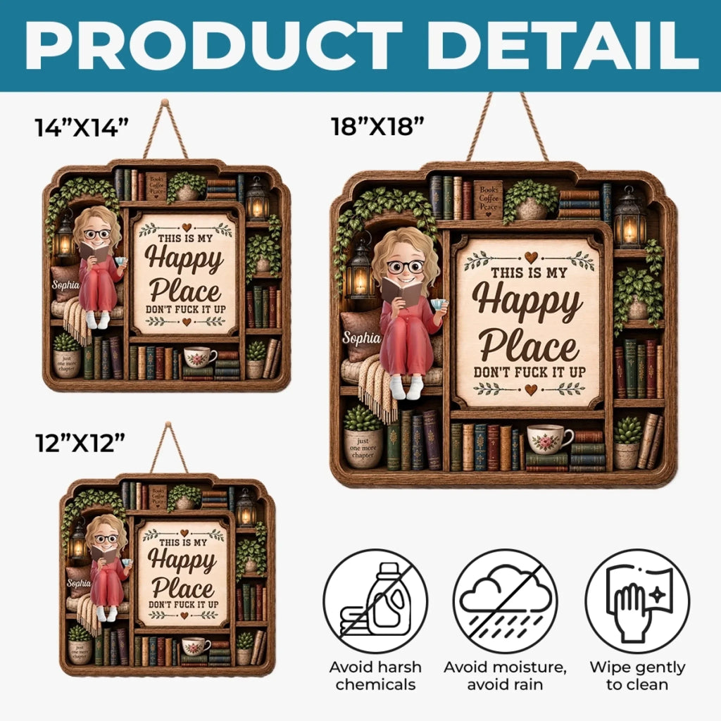 Custom Wood Sign - Personalized Bookish Gifts For Book Lovers, Bookworms, Readers - Just One More Chapter