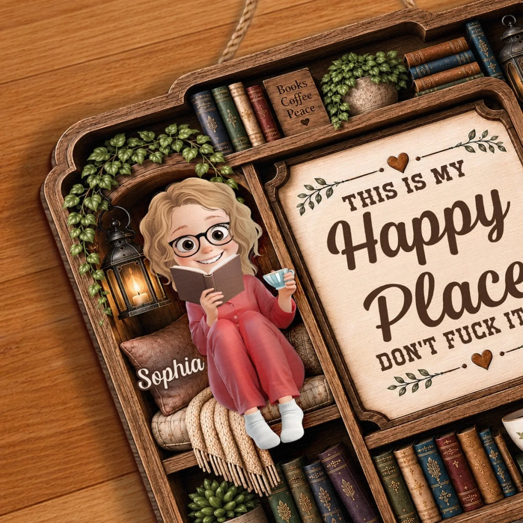 Custom Wood Sign - Personalized Bookish Gifts For Book Lovers, Bookworms, Readers - Just One More Chapter