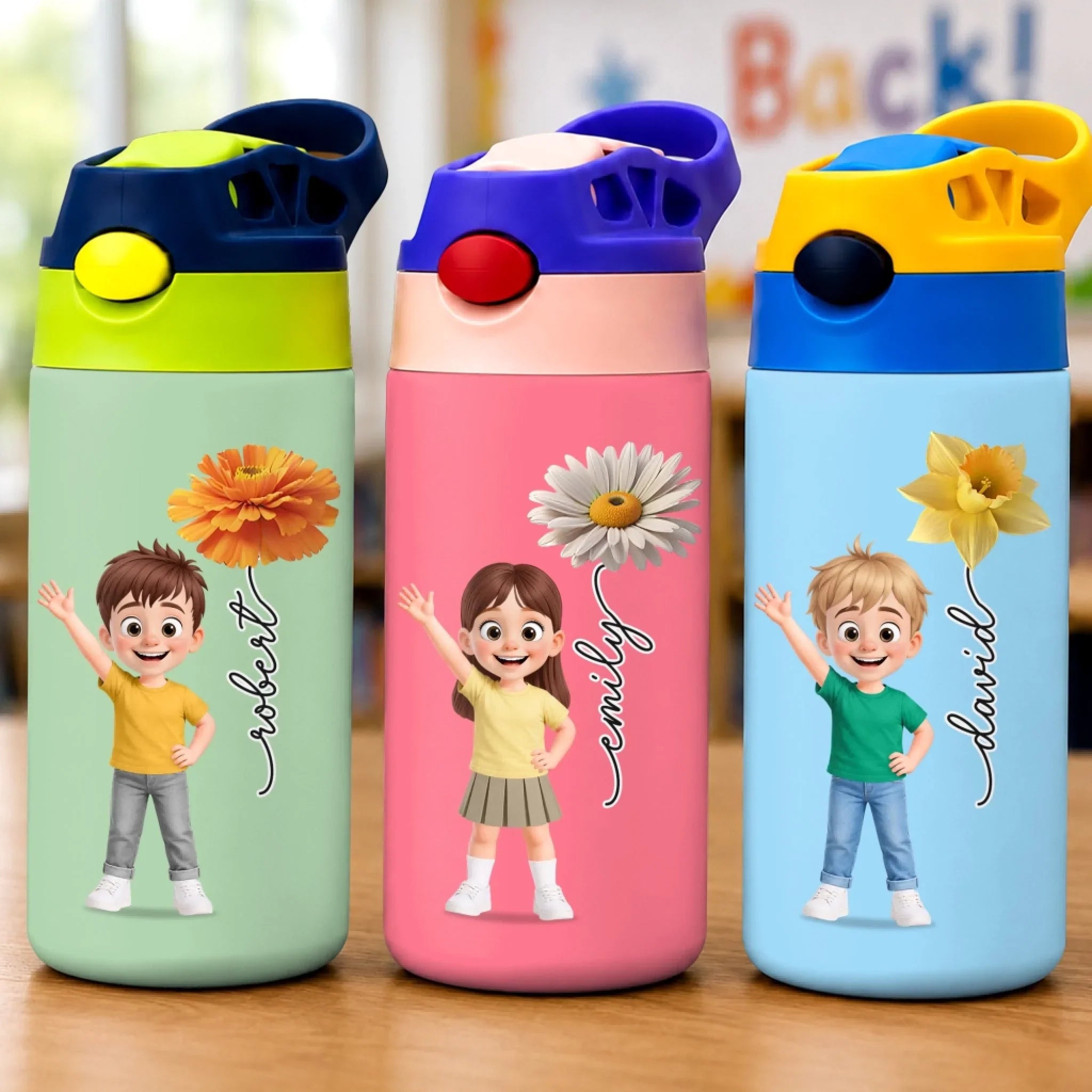 Custom Kids Insulated Water Bottle - Personalized Back To School Gifts For Kids - Big Dreams Start Small