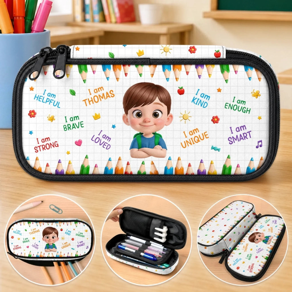 Custom Kids Pencil Canvas Case - Personalized Back To School Gifts For Kids - Big Dreams Ahead