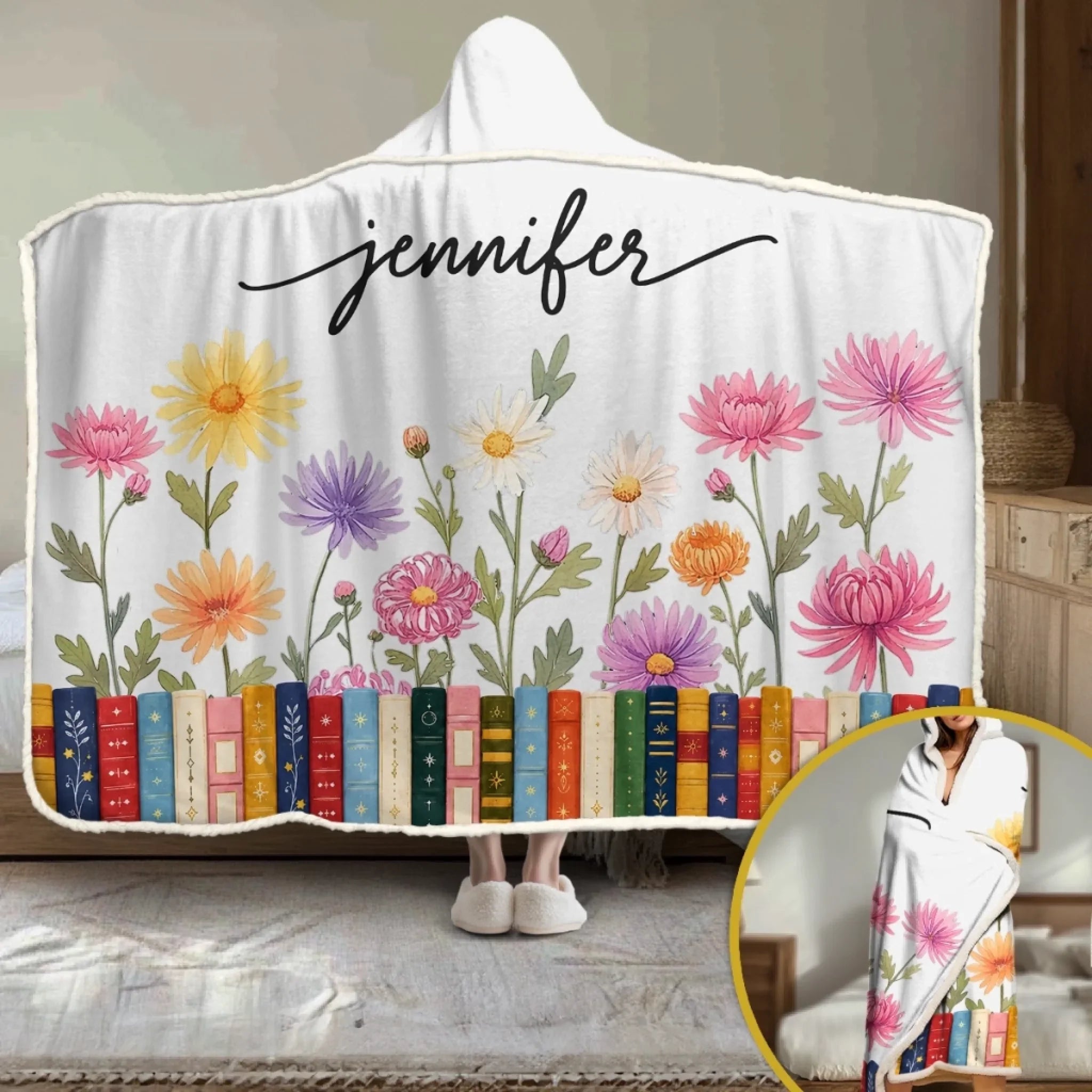 Custom Snuggle Blanket, Hoodie Blanket - Personalized Bookish Gifts For Book Lovers, Bookworms, Readers - Book Lover, Always