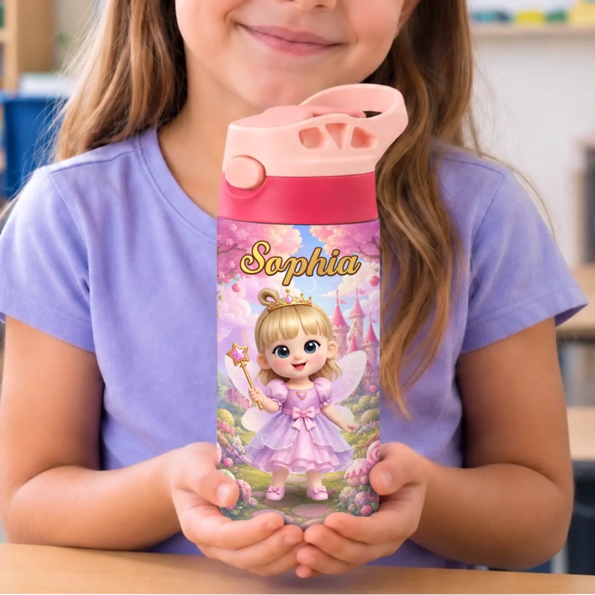 Custom Photo Kids Insulated Water Bottle - Personalized Back To School Gifts For Kids - Magic Starts Here