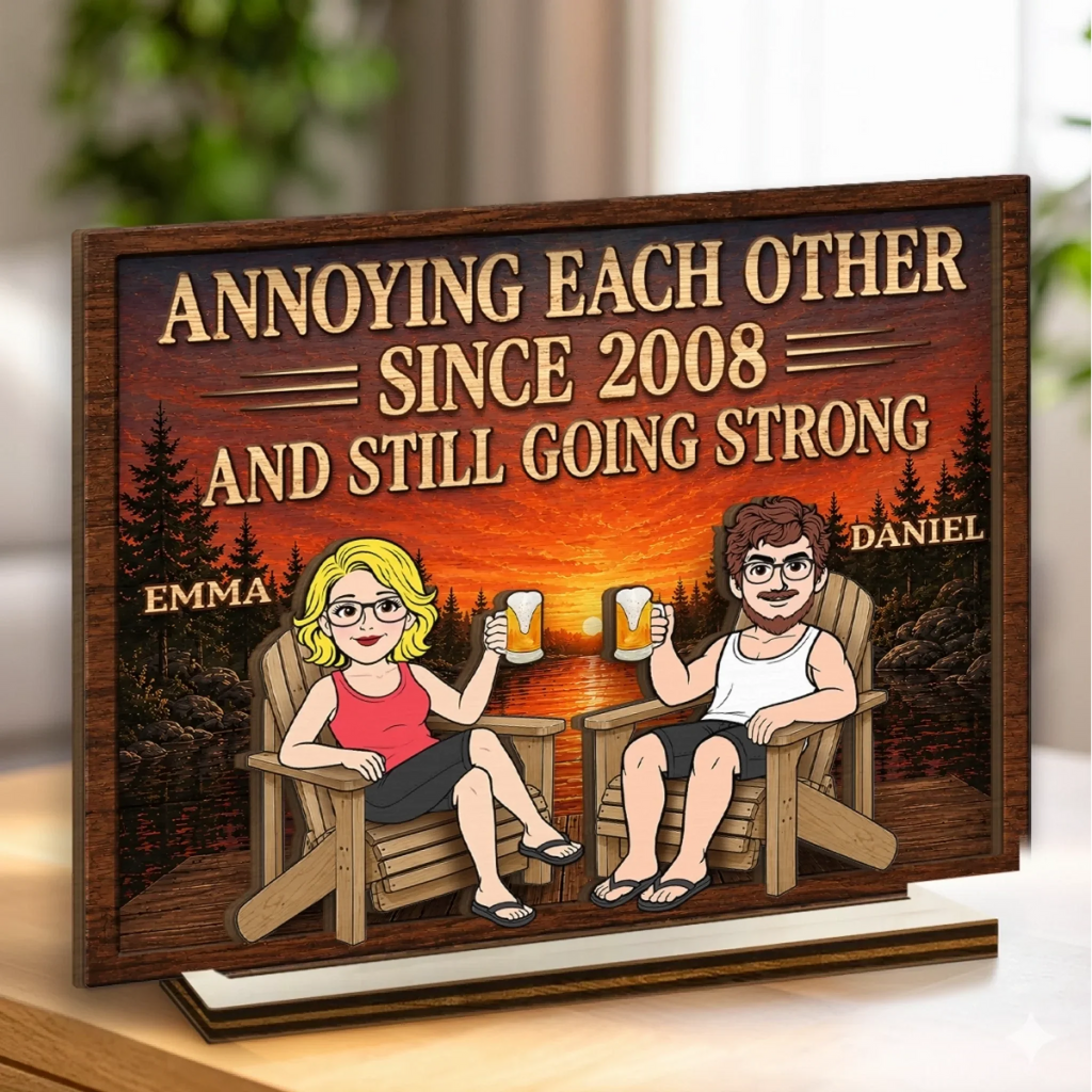 Custom 2-Layered Wooden Plaque - Personalized Anniversary Wedding Gifts For Husband And Wife, Him And Her - The Greatest Treasure
