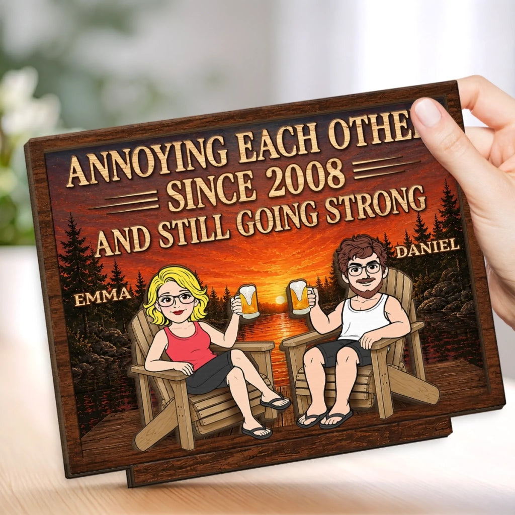Custom 2-Layered Wooden Plaque - Personalized Anniversary Wedding Gifts For Husband And Wife, Him And Her - The Greatest Treasure