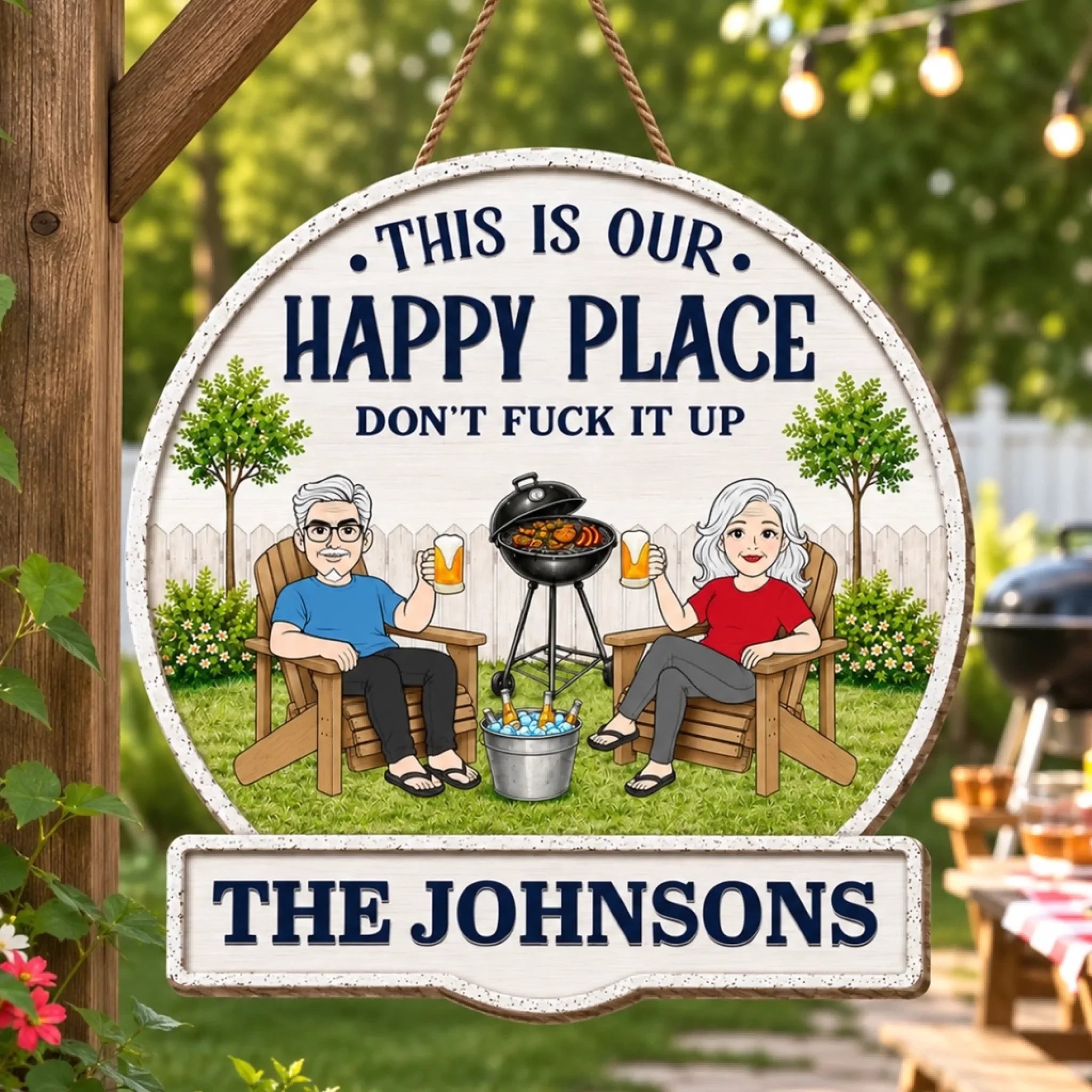 Custom Wood Sign - Personalized Summer Vacation And Travel Gifts Husband And Wife, Him And Her - Together Is Our Favorite Place