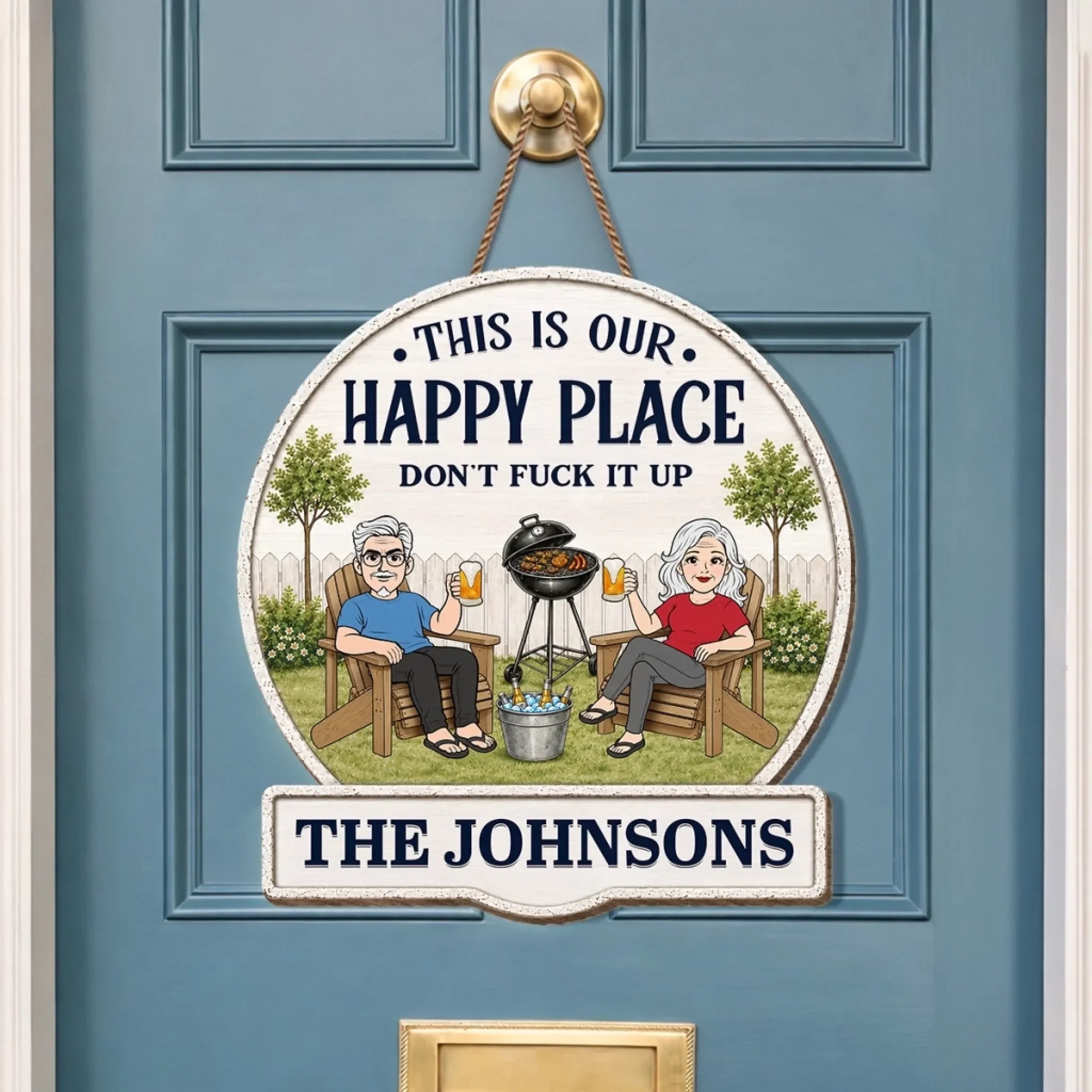 Custom Wood Sign - Personalized Summer Vacation And Travel Gifts Husband And Wife, Him And Her - Together Is Our Favorite Place