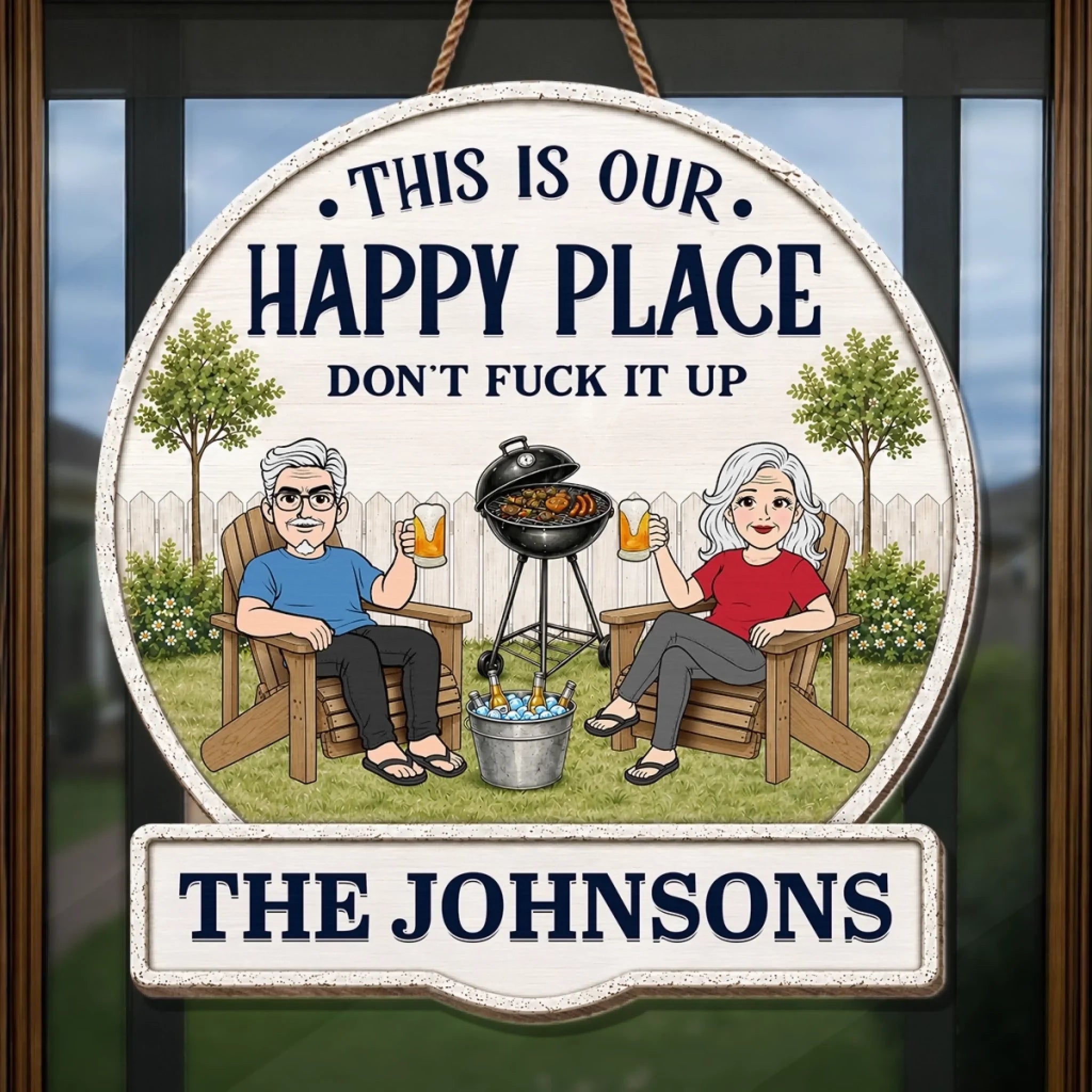 Custom Wood Sign - Personalized Summer Vacation And Travel Gifts Husband And Wife, Him And Her - Together Is Our Favorite Place