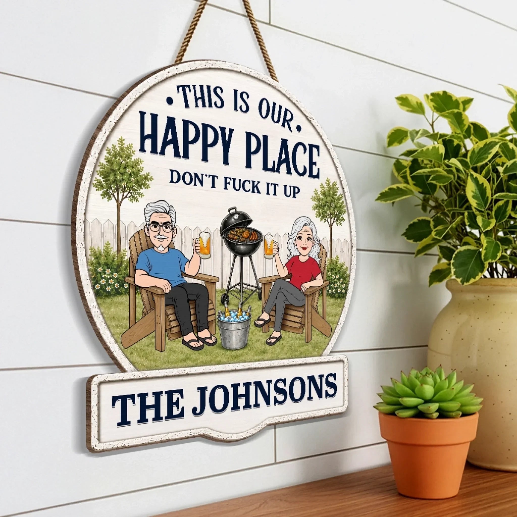 Custom Wood Sign - Personalized Summer Vacation And Travel Gifts Husband And Wife, Him And Her - Together Is Our Favorite Place