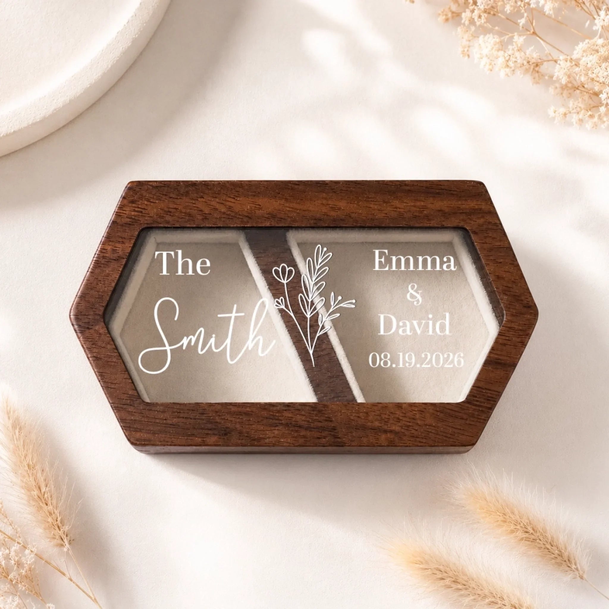 Custom Wedding Ring Box - Personalized Anniversary Wedding Gifts For Husband And Wife, Him And Her - Our Forever Keepsake