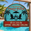 Custom Poolside Wood Sign - Personalized Summer Vacation And Travel Gifts For Mom, Dad, Brother, Sister, Kids - Paradise Found Here