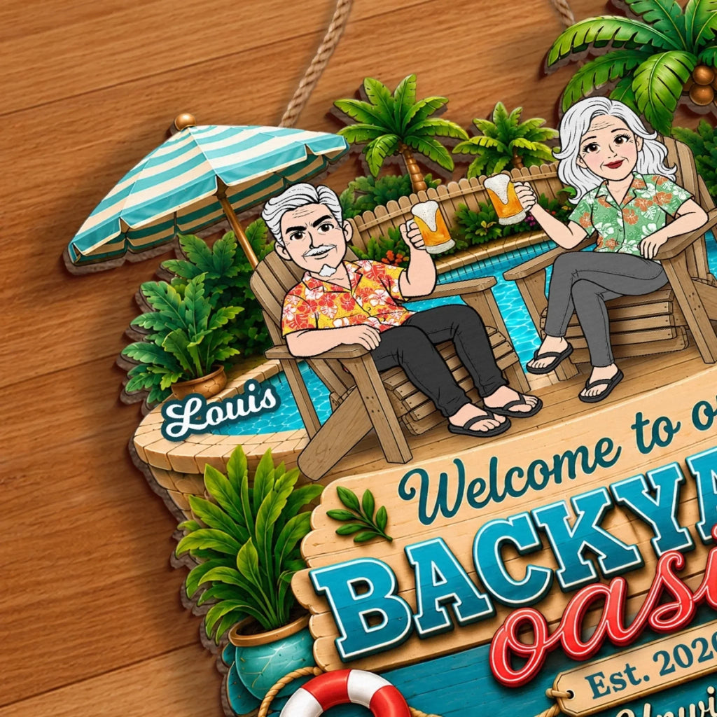 Custom Wood Sign - Personalized Summer Vacation And Travel Gifts Husband And Wife, Him And Her - Making Waves Together