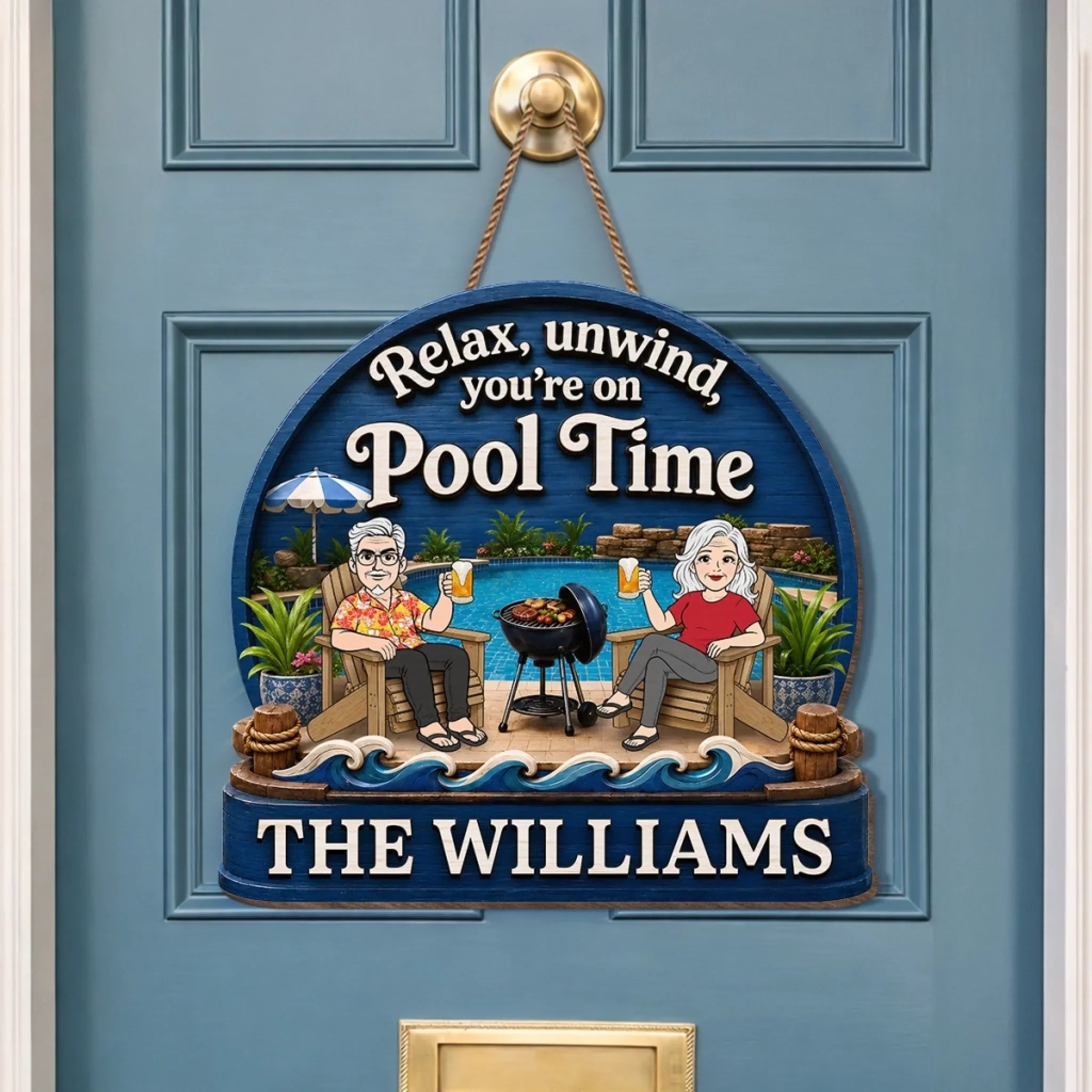 Custom Wood Sign - Personalized Summer Vacation And Travel Gifts Husband And Wife, Him And Her - Cheers to Sunny Days