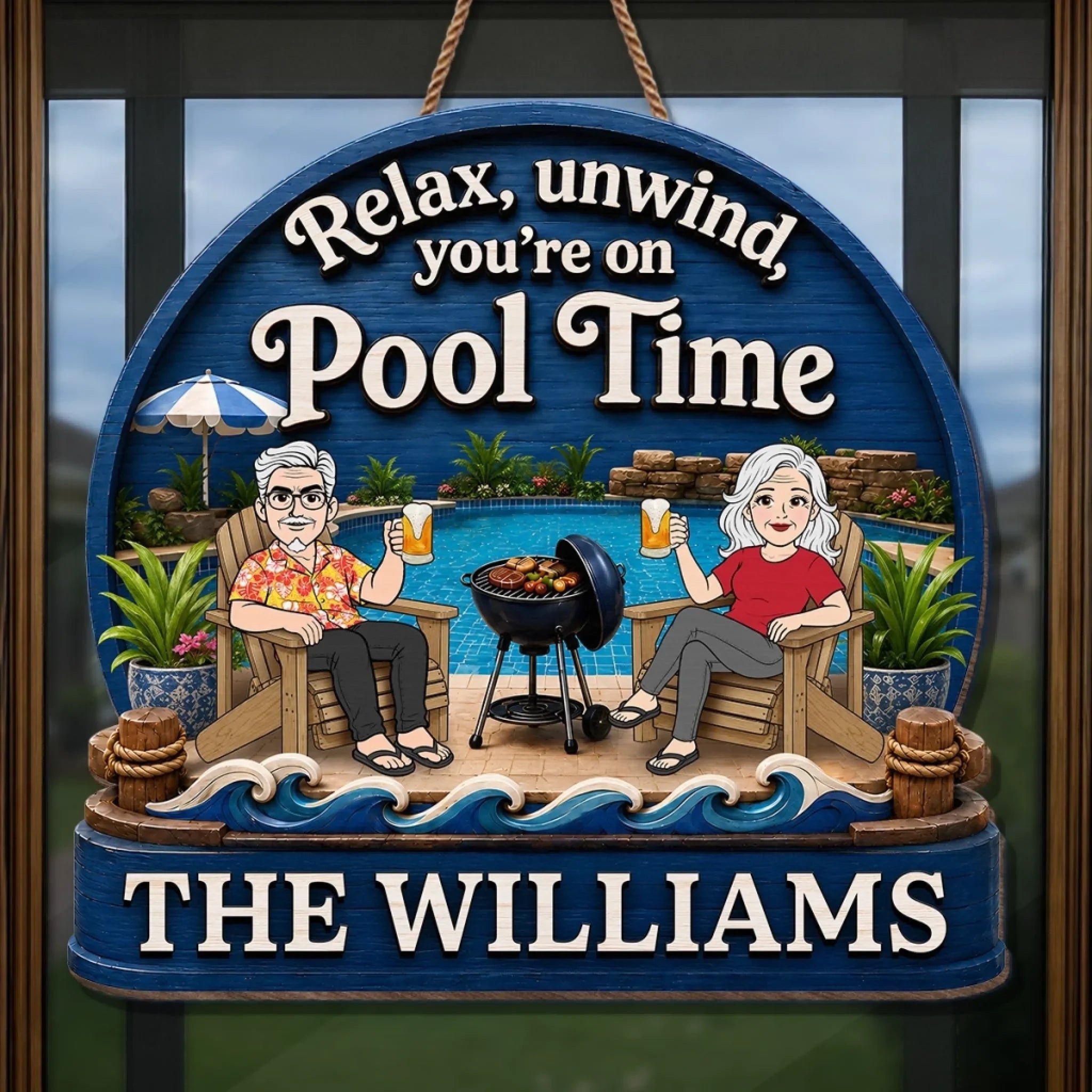 Custom Wood Sign - Personalized Summer Vacation And Travel Gifts Husband And Wife, Him And Her - Cheers to Sunny Days
