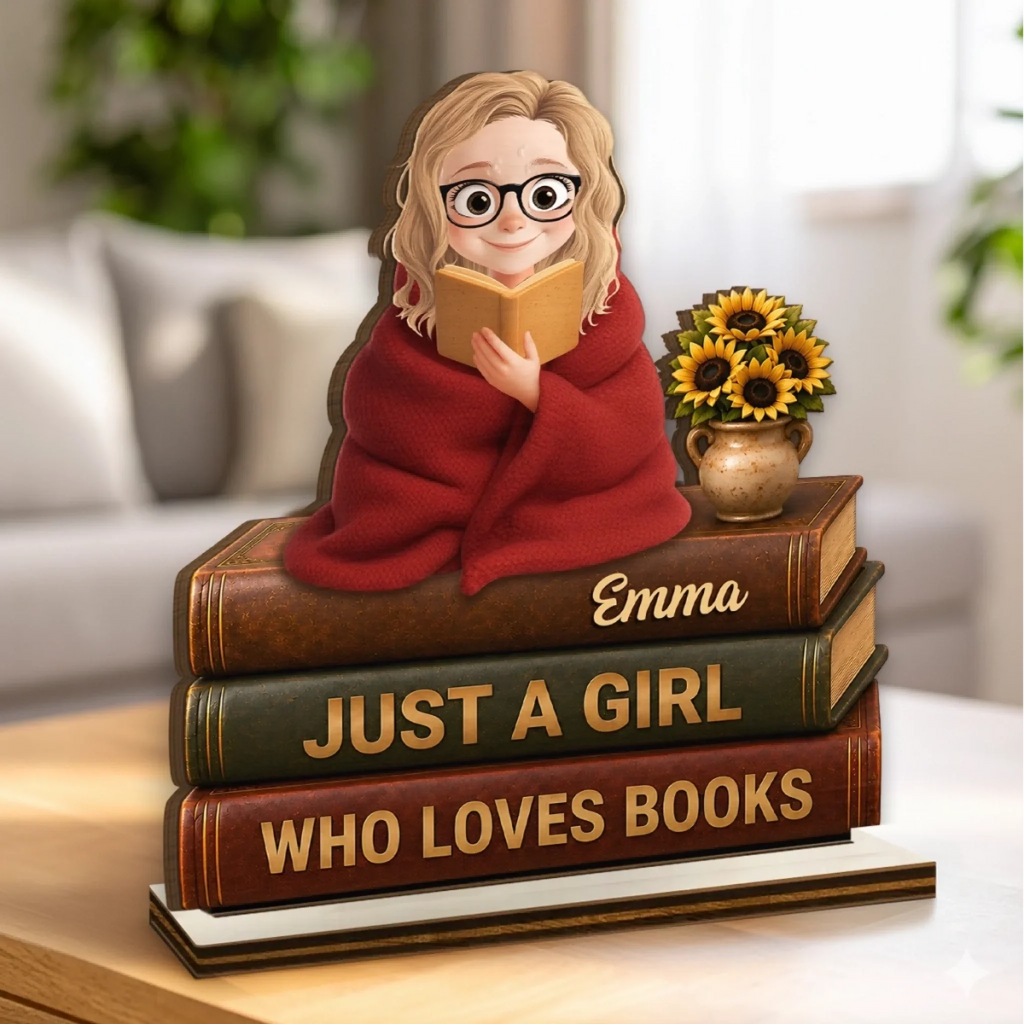 Custom 2-Layered Wooden Plaque - Personalized  Bookish Gifts For Book Lovers, Bookworms, Readers - Reading Is My Cardio