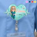 Custom Acrylic Badge Reel - Personalized Birthday Gifts For Nurse - Caring With Heart
