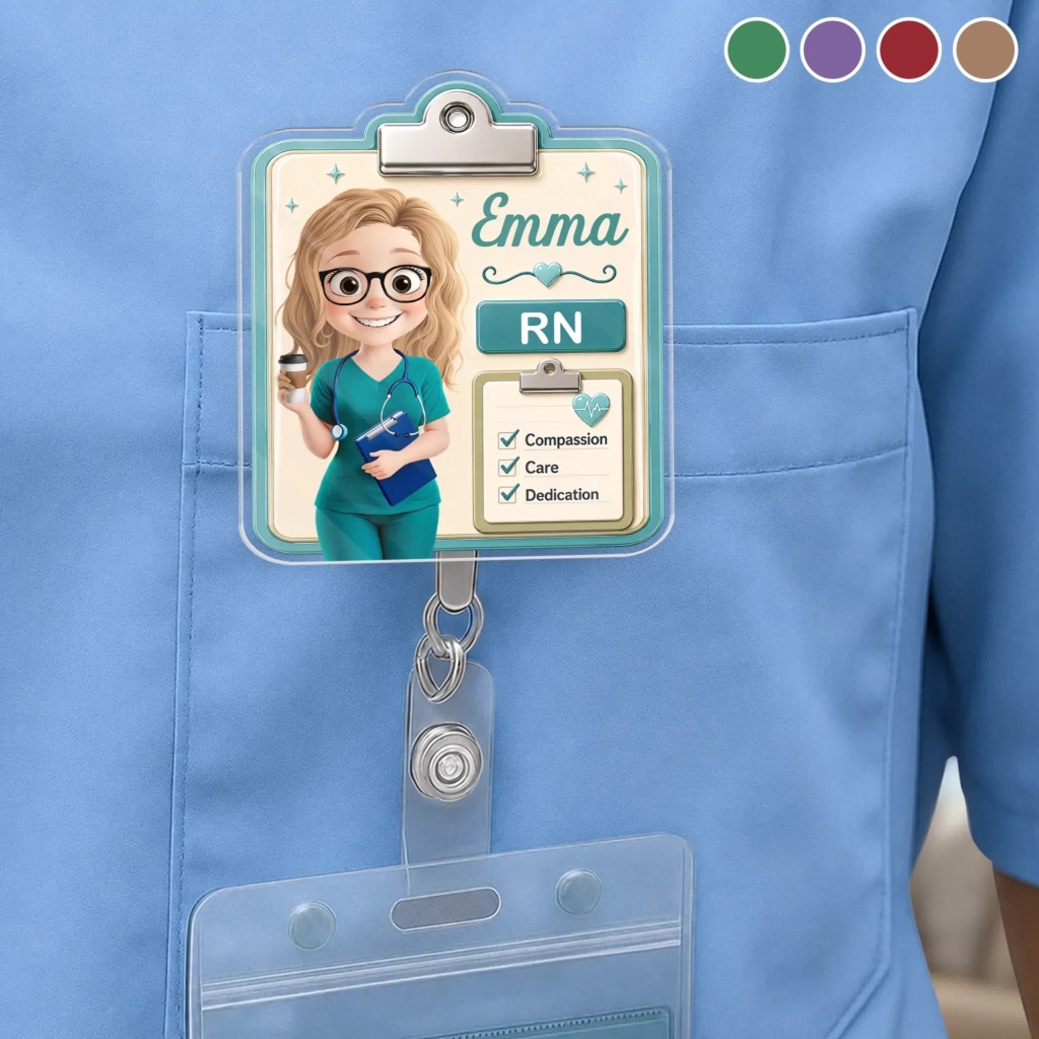 Custom Acrylic Badge Reel - Personalized Birthday Gifts For Nurse - Healing Every Day