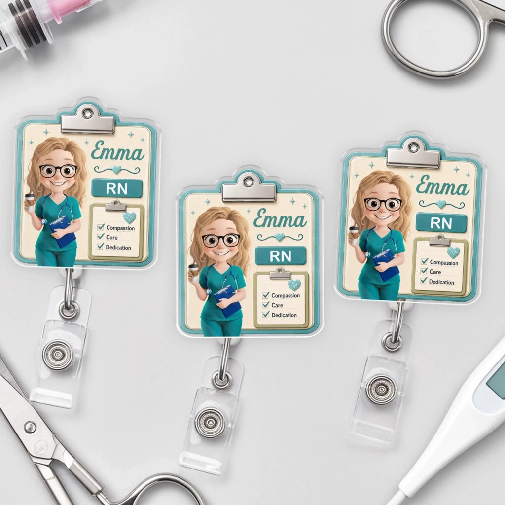 Custom Acrylic Badge Reel - Personalized Birthday Gifts For Nurse - Healing Every Day