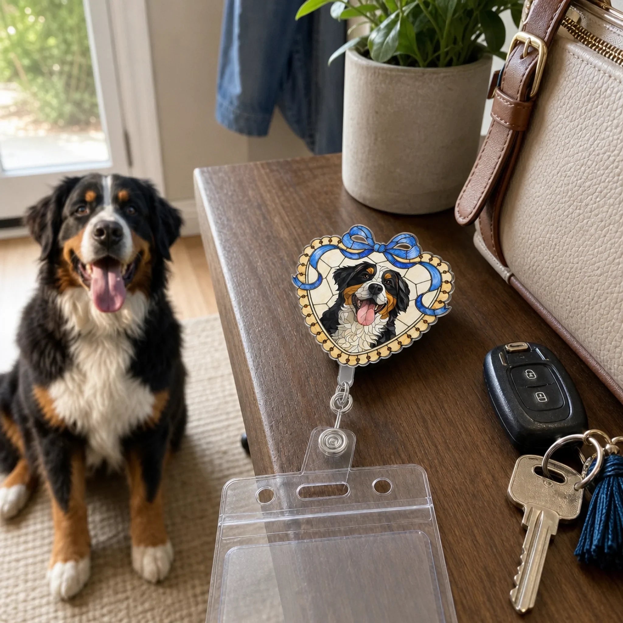 Custom Photo Acrylic Badge Reel - Personalized  Birthday Gifts For Dog Cat Lovers, Dog Dad And Mom, Cat Owners - Sweetest Coworker On My Badge