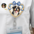 Custom Photo Acrylic Badge Reel - Personalized  Birthday Gifts For Dog Cat Lovers, Dog Dad And Mom, Cat Owners - Sweetest Coworker On My Badge
