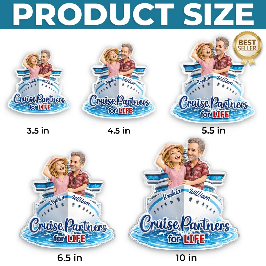 Custom Photo Cruise Ship Door Magnet - Personalized Summer Vacation And Travel Gifts For Husband And Wife, Him And Her, Cruise Lovers - Love On The High Seas