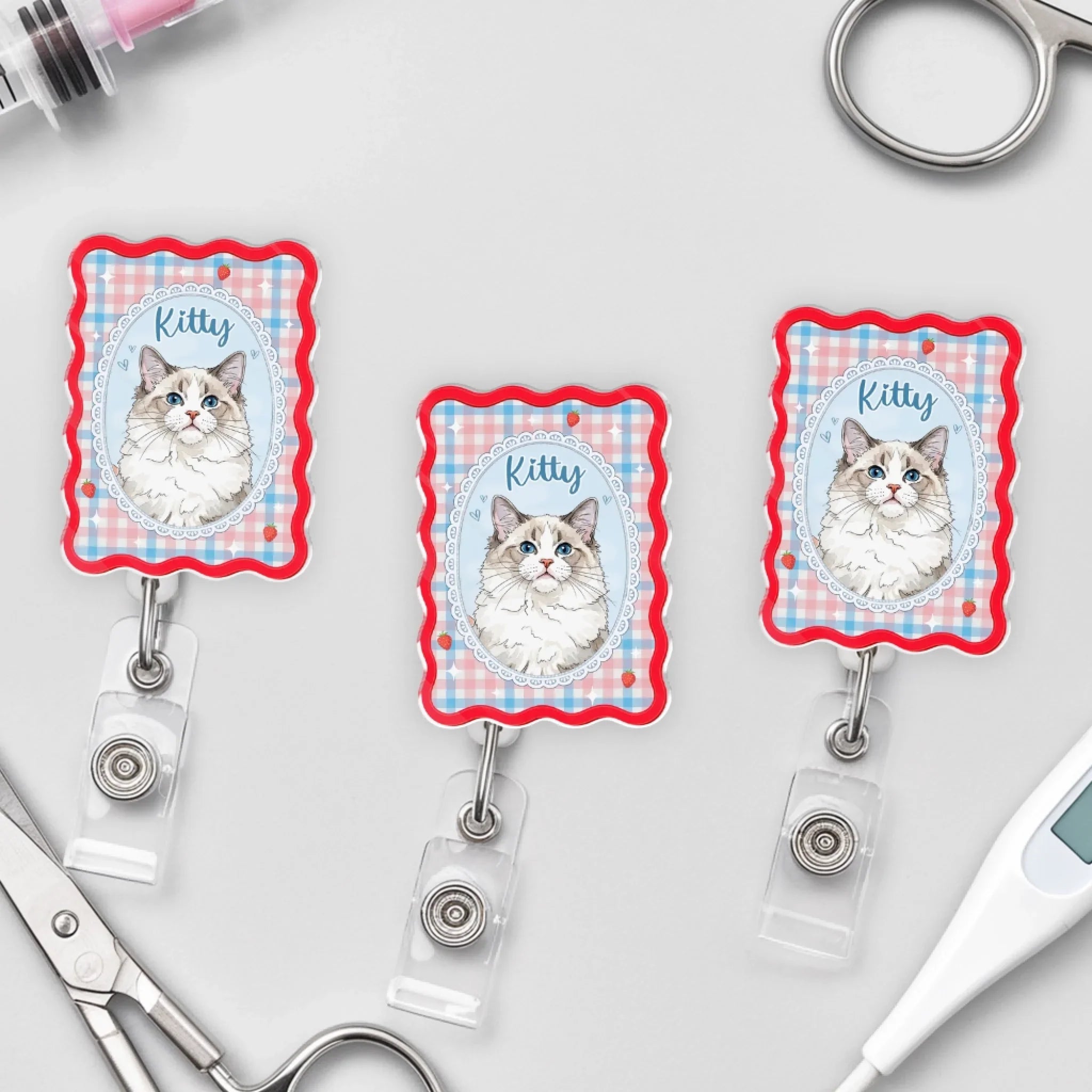 Custom Photo Acrylic Badge Reel - Personalized  Birthday Gifts For Dog Cat Lovers, Dog Dad And Mom, Cat Owners - CEO Of Barking At Work