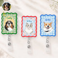 Custom Photo Acrylic Badge Reel - Personalized  Birthday Gifts For Dog Cat Lovers, Dog Dad And Mom, Cat Owners - CEO Of Barking At Work
