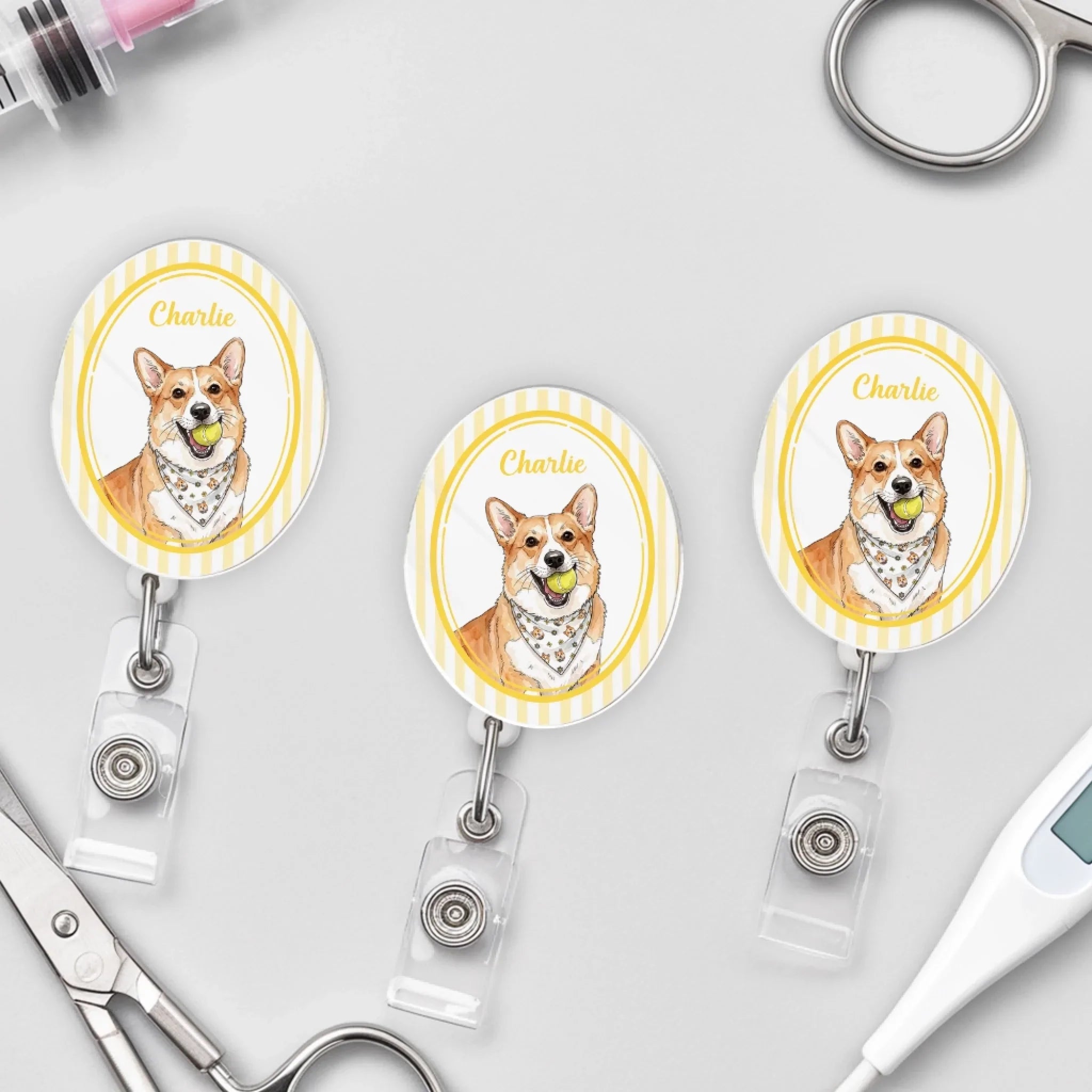 Custom Photo Acrylic Badge Reel - Personalized  Birthday Gifts For Dog Cat Lovers, Dog Dad And Mom, Cat Owners - Coworker Of The Year