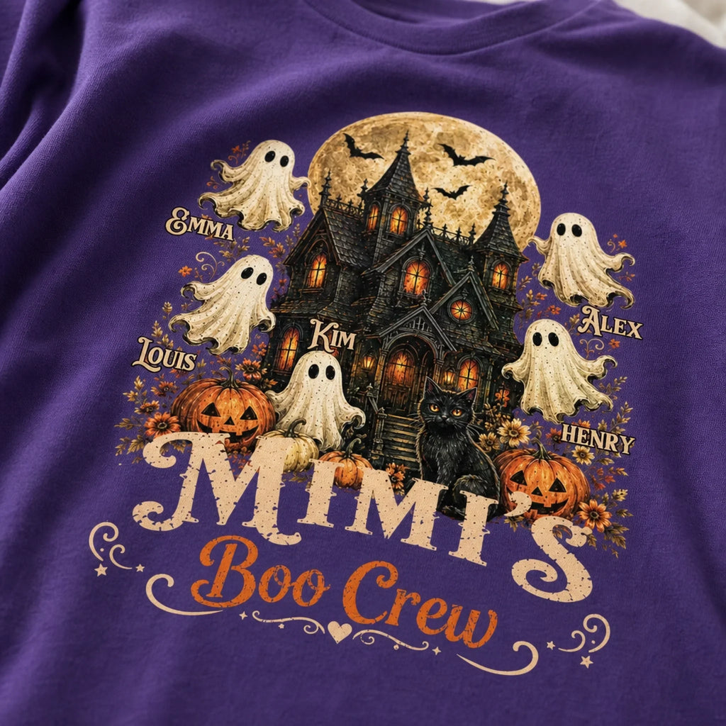 Custom T-shirt, Hoodie - Personalized Halloween Birthday Gifts For Mom, Grandma - Little Boo Crew
