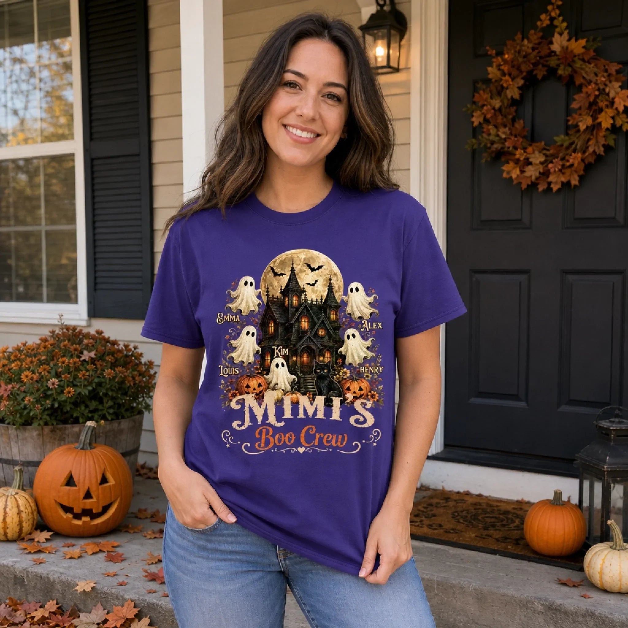 Custom T-shirt, Hoodie - Personalized Halloween Birthday Gifts For Mom, Grandma - Little Boo Crew