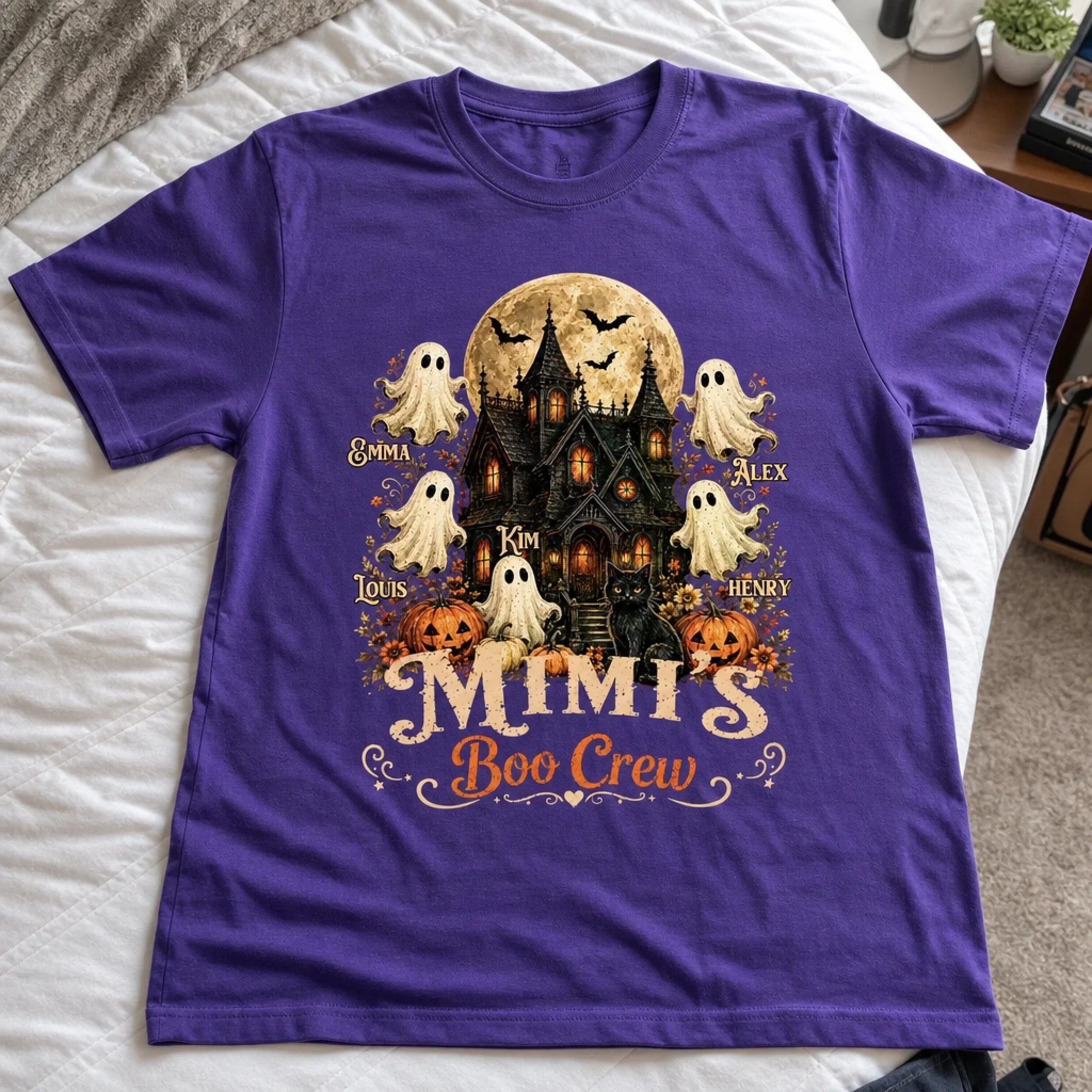 Custom T-shirt, Hoodie - Personalized Halloween Birthday Gifts For Mom, Grandma - Little Boo Crew