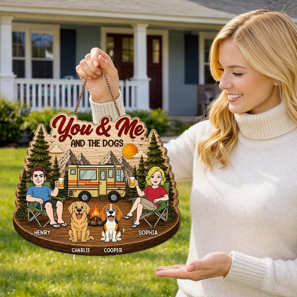 Custom Wood Sign - Personalized Birthday Camping Gifts For Campers, Husband And Wife, Him And Her, Dog Lovers, Dog Dad And Mom - Making Memories One Campsite At A Time