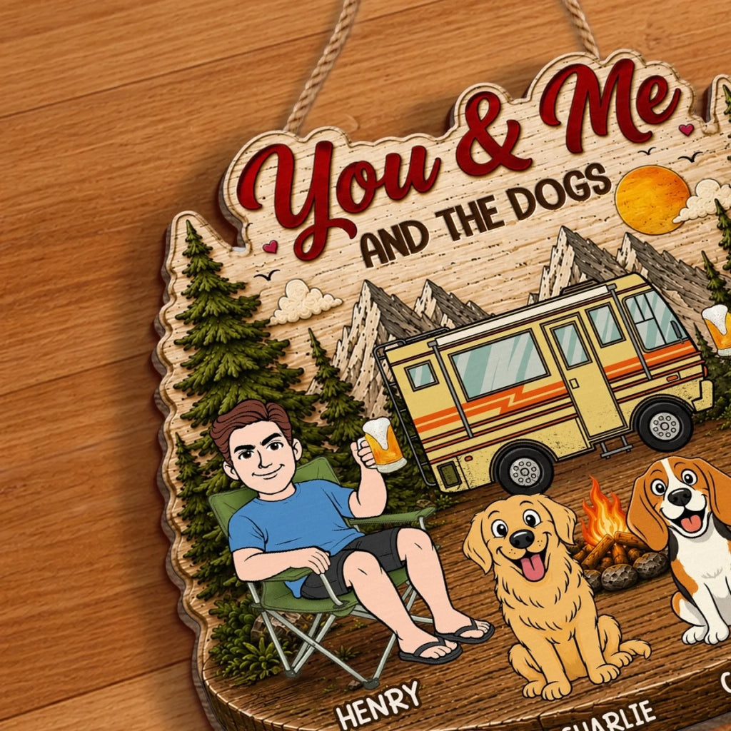 Custom Wood Sign - Personalized Birthday Camping Gifts For Campers, Husband And Wife, Him And Her, Dog Lovers, Dog Dad And Mom - Making Memories One Campsite At A Time